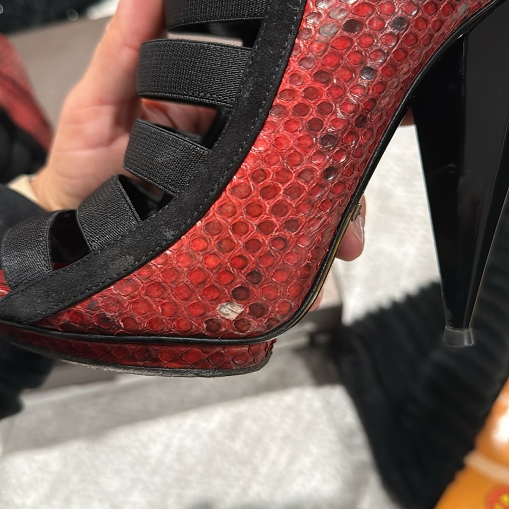 Gucci Red Python Heels - Picture 3 of 8
